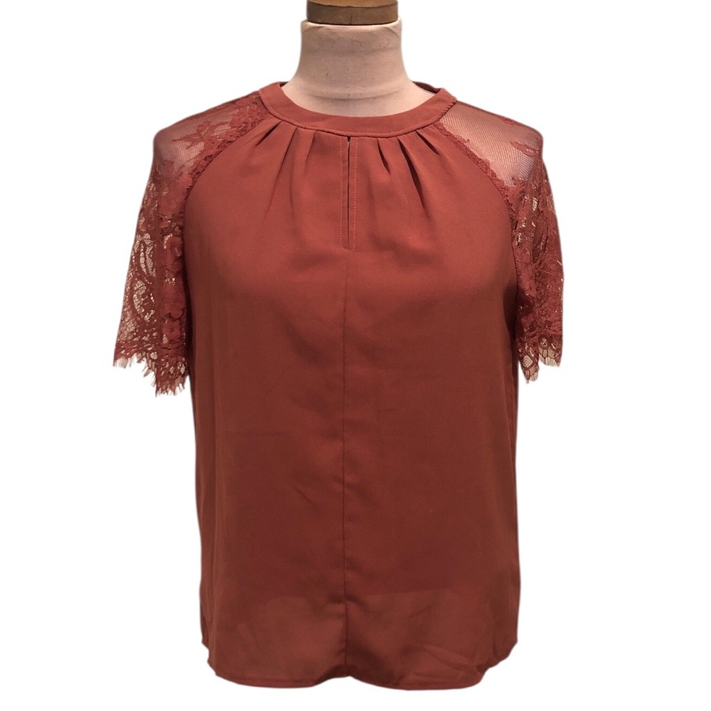 Francesca’s Collection Blouse Size Medium Terracotta Brown